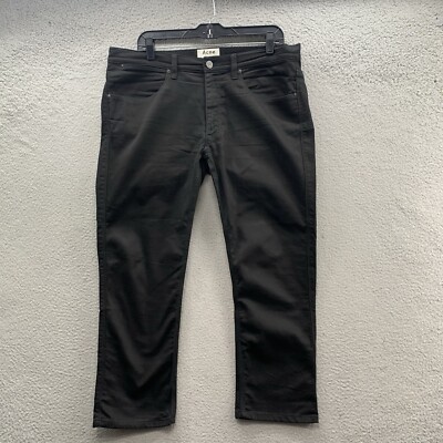 Acne Studios Max Stay Cash Jeans Black Denim Straight Leg Cropped Casual 36x34