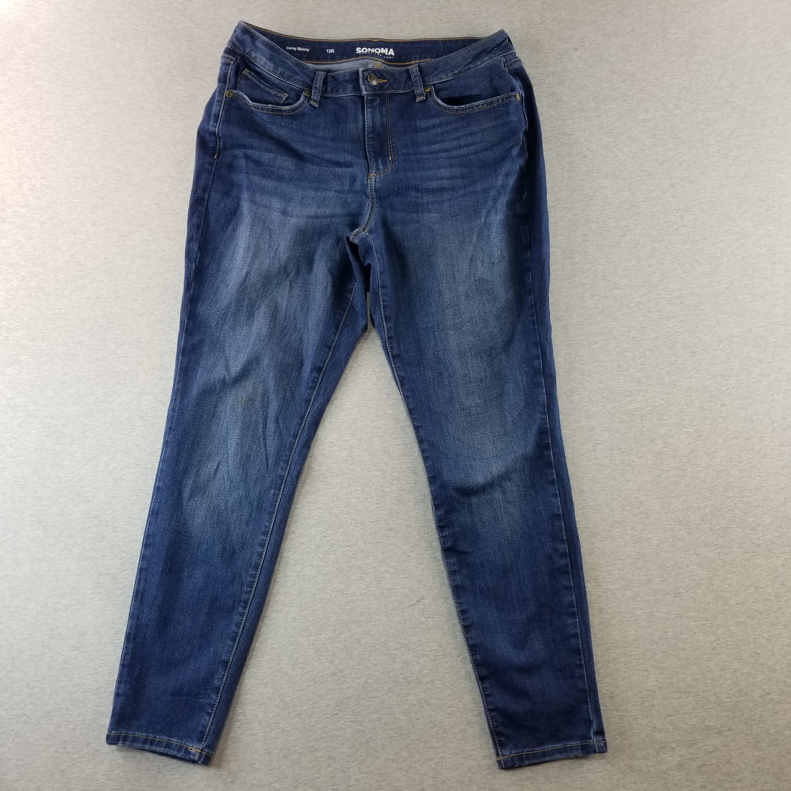 Sonoma Jeans Women's Sz 12 Blue Wash Curvy Skinny Stretch Normcore Classic Nice