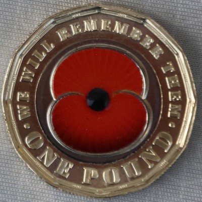 **NEW**JERSEY_1 Pound 2025_The Poppy Pound_original colored_unc