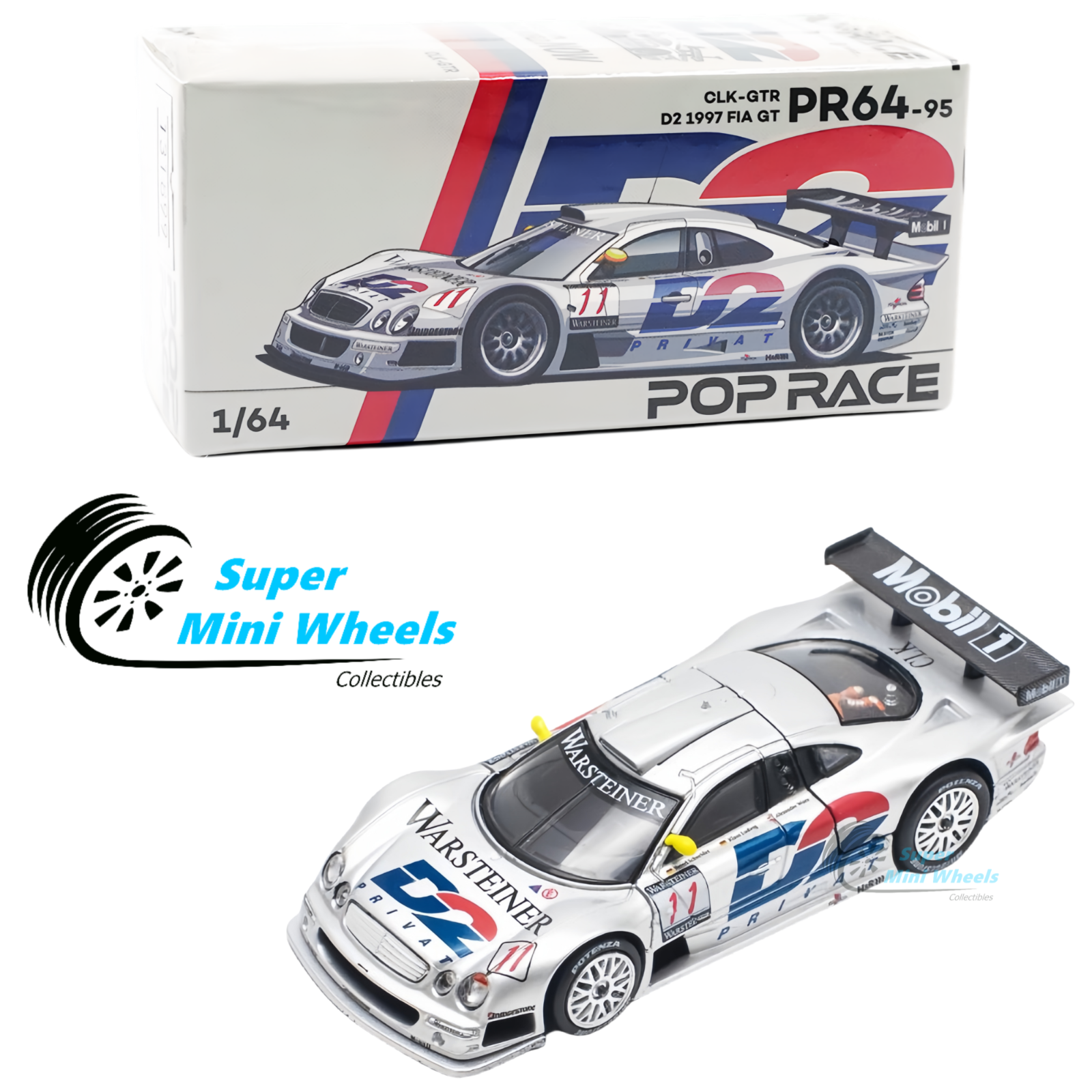 【新品】 Mercedes CLK-GTR Pop Race 1:64 Mercedes-Benz AMG CLK GTR D2 Privat #11 1997