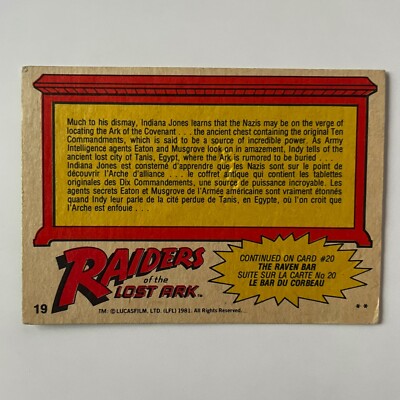 1981 O-Pee-Chee Raiders of the Lost Ark #19 Mystery of history