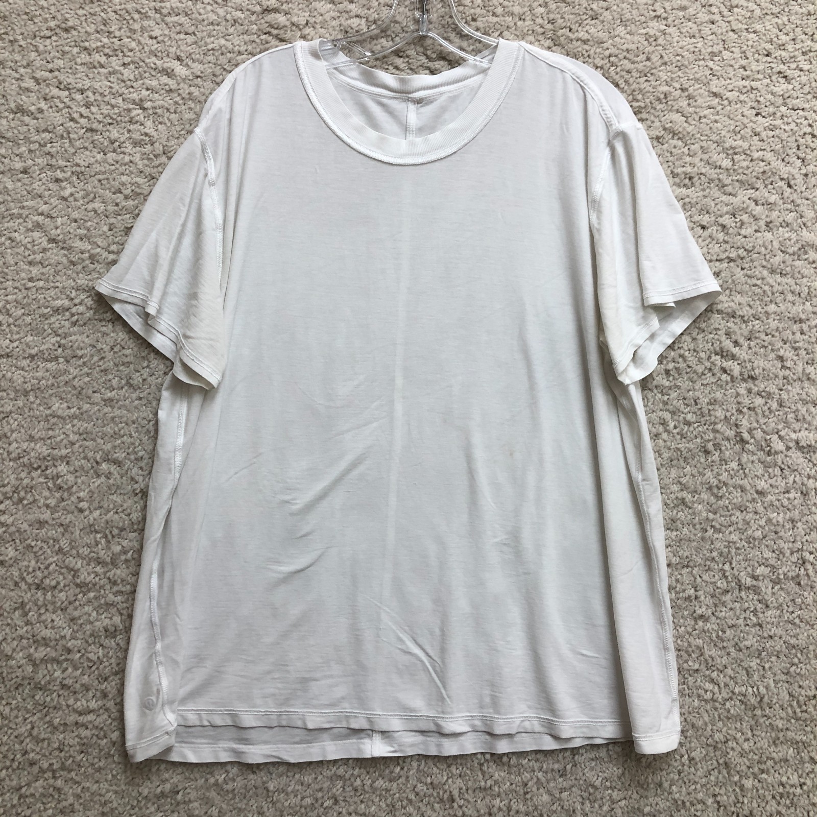 Lululemon Shirt Extra Large Adult White Crewneck Short Sleeve Pullover Mens XL