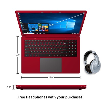 Core Innovations 15.6'' Intel Celeron 3GB 64GB Ubuntu/Linux+2nd OS Office* Red!