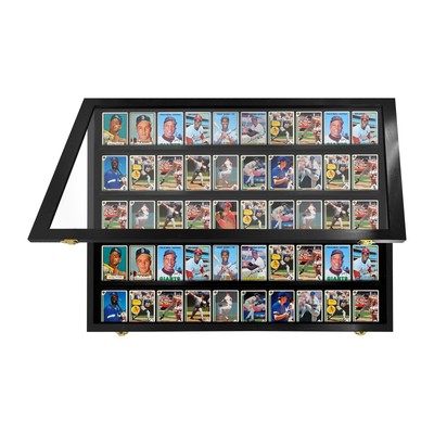 PENNZONI Sports Card Display Case, Holds 50 Ungraded Sports & Playing Cards