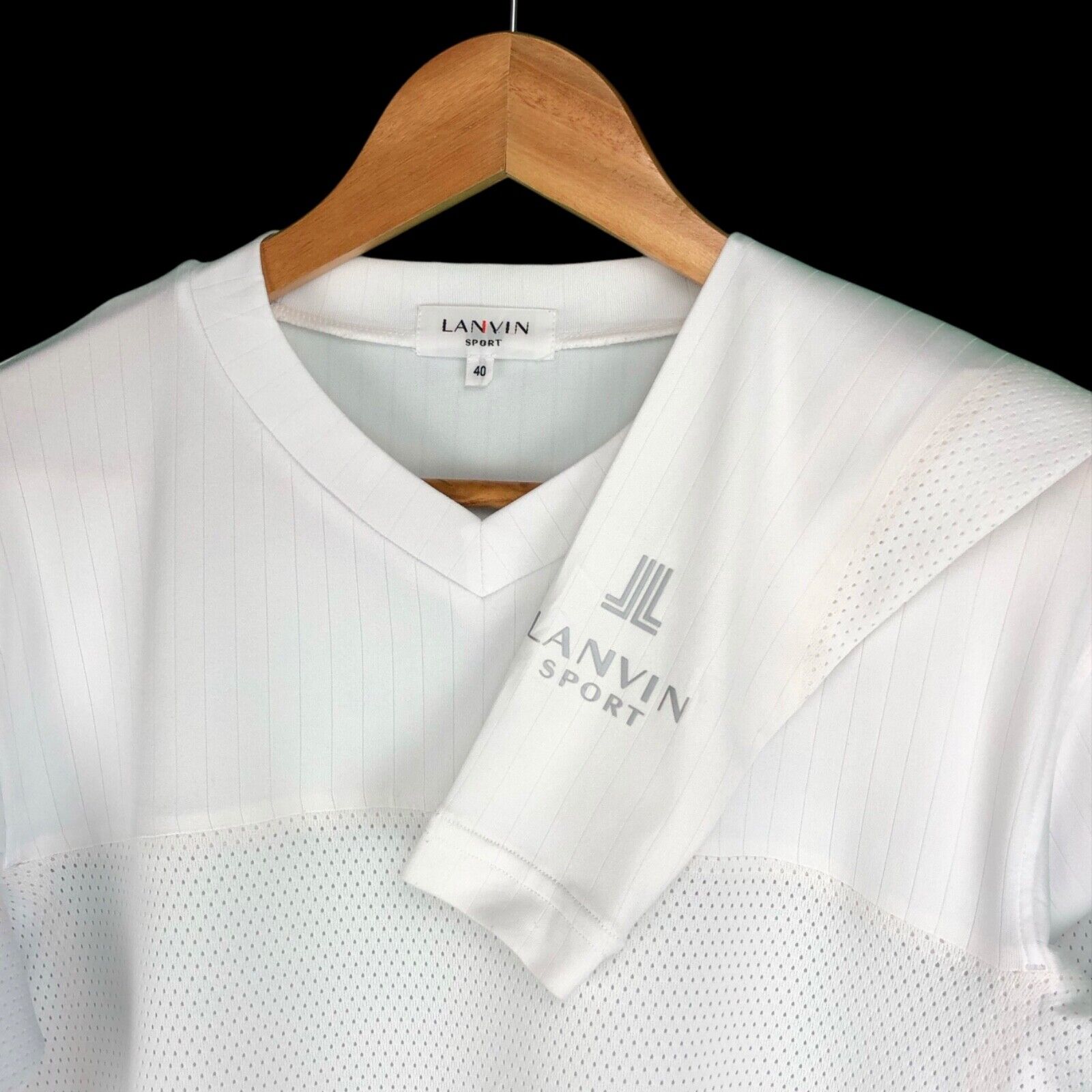 Lanvin Sport Spell Out Logo White Long Sleeve Jersey Tee Lanvin Sport Spell Out Logo White Long Sleeve Jersey Tee
