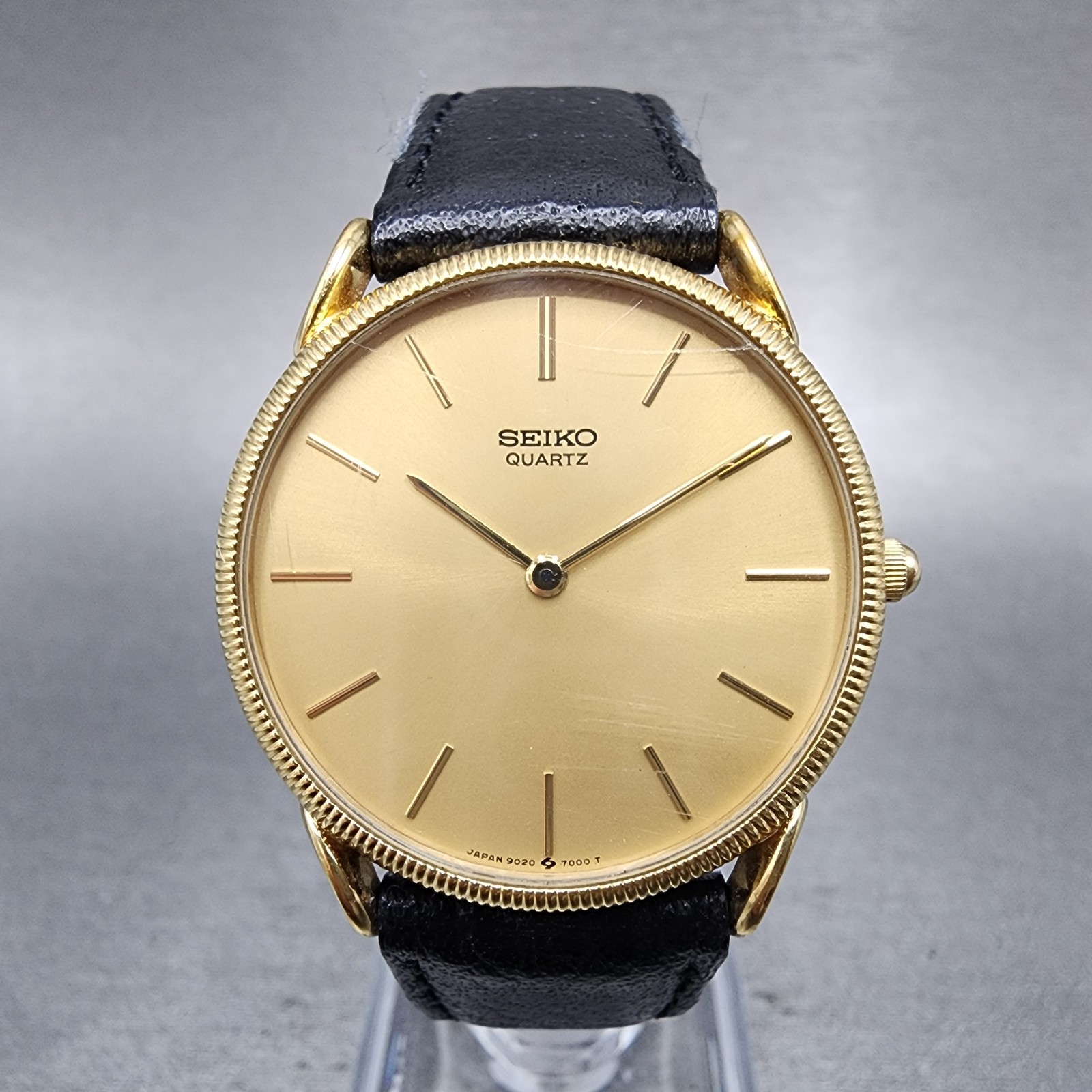 Seiko Watch Men 30mm Champagne Dial Gold Tone Round 9020