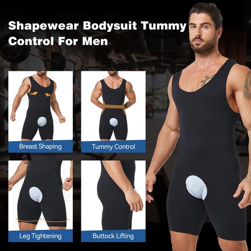 Men Full Body Shaper Belly Compression Shapewear Bodysuit Tummy Control Girdle