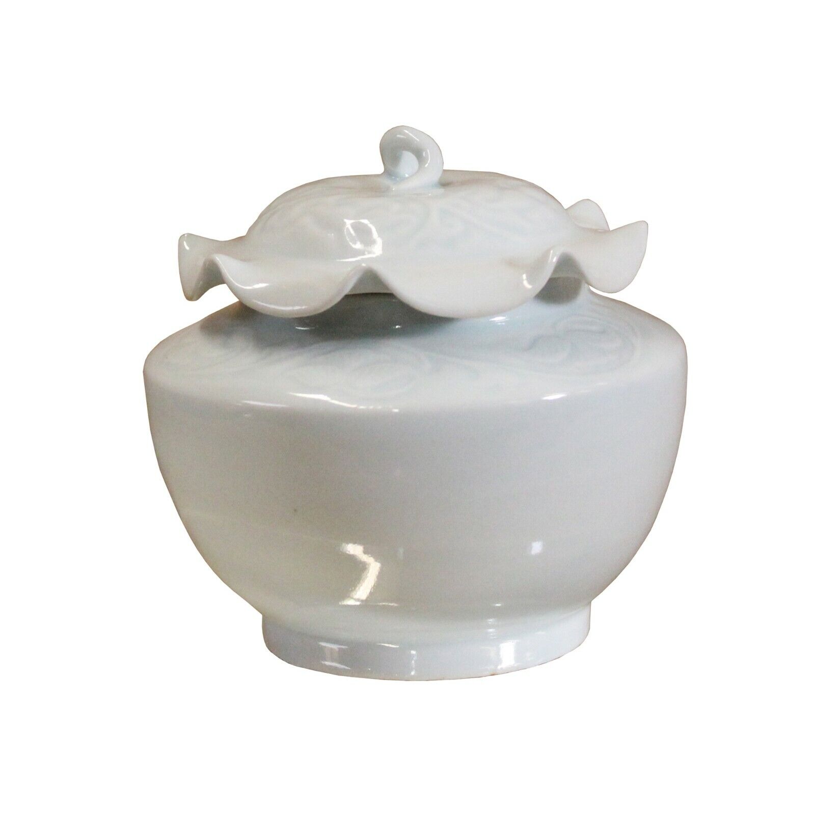 Handmade Oriental Off White Thin Porcelain Small Jar Container ws502S Handmade Oriental Off White Thin Porcelain Small Jar Container ws502S