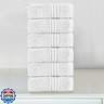 Elegant Comfort Premium Turkish Cotton 6 Pack Washcloths Set - 13 x 13 inch, Luxurious Hotel Spa Quality 100% Turkish Cotton 6PC Washcloth Set - Highly Absorbent - Soft Bathroom Towels, White/Gray