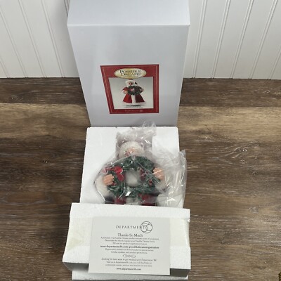 New 2021 Dept 56 Possible Dreams Clothtique Santa Christmas Evergreen Wreath !
