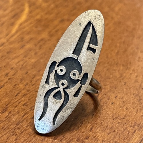 Misty Agate Vintage Native American Navajo Sterling Silver Ring -check Out The Patina! Misty Agate Vintage Native American Navajo Sterling Silver Ring -check Out The Patina!