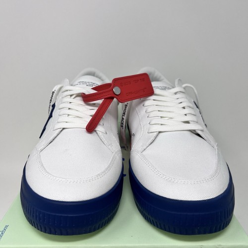 Pre-owned Off-white Vulcanized Men's Sneakers Size 46 Eu / 13 Us White Navy Blue