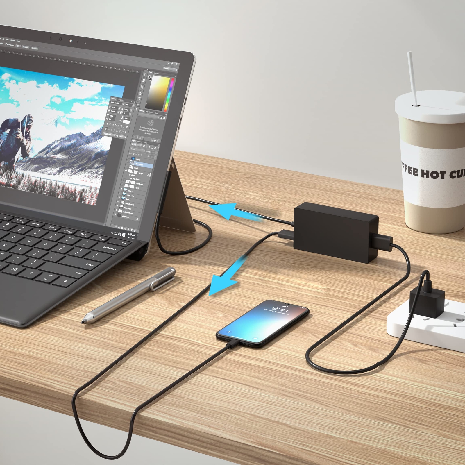 65W Pro Charger Adapter For Microsoft Surface Laptop 1-3 Surface Pro Book 1-9