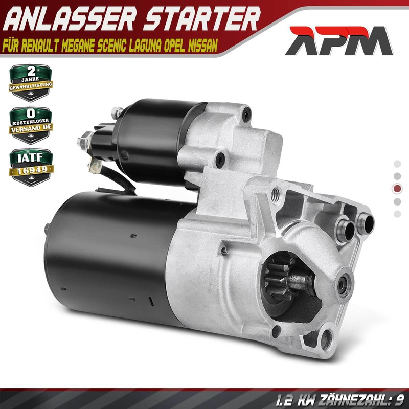 Anlasser Starter 0,9 Kw FÃ¼R Renault Megane Scenic Laguna Opel Vauxhall Nissan