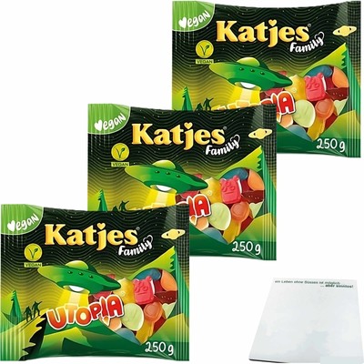Katjes Family Utopia Fruchtgummi UFOs mit Schaumzucker 3er Pack 3x250g Packung
