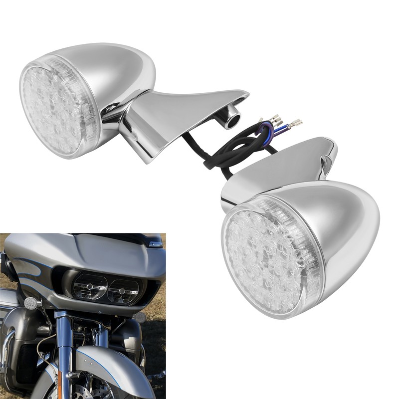Front Turn Signals Light Fit For Harley Touring Touring Road Glide FLTR 2015-Up