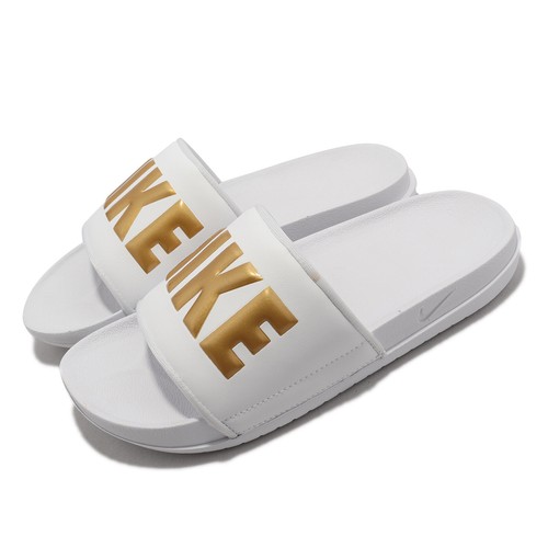 

Белые женские сандалии без шнуровки Nike Wmns Offcourt Slide White Metallic Gold BQ4632-106, Белый, Wmns Offcourt Slide