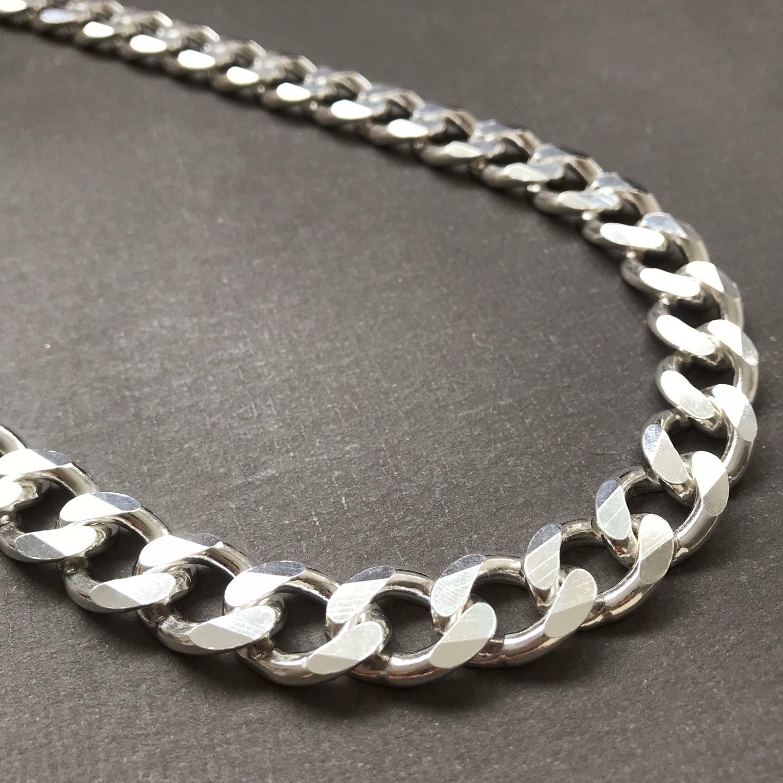 Pre-owned Handmade 925 Sterling Silver Mens Cuban Tight Curb Chain Necklace 13.5mm 162gr 24inch