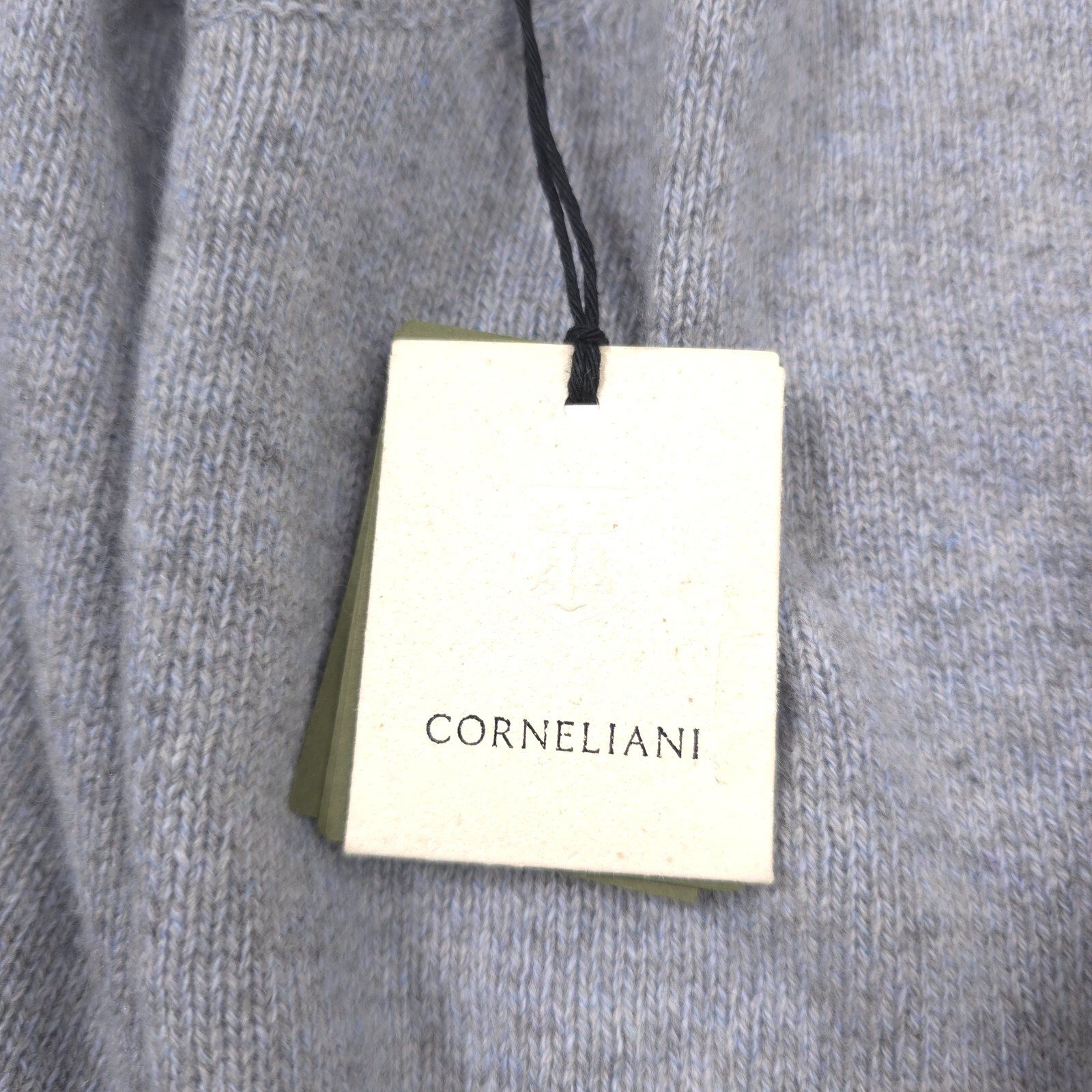 Pre-owned Corneliani $595  Cashmere Blue Gray Crewneck Sweater Mens Size 2xl (italy 54)