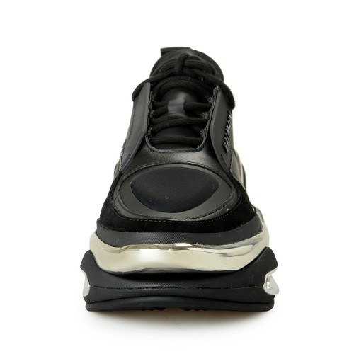 BALMAIN BALMAIN WOMEN'S "B BOLD" CANVAS & LEATHER ATHLETIC SNEAKERS SHOES US 7 EUR 37