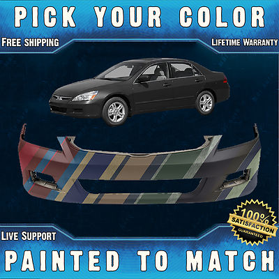 NEW Painted To Match Front Bumper Cover For 2006 2007 Honda Accord Sedan 4 door