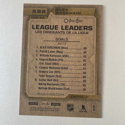 2018 O-Pee-Chee Hockey #592 Alex Ovechkin League Leaders