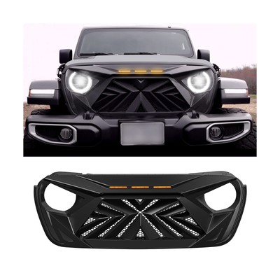Seven Sparta Front Grill with 3 Amber LED Lights Compatible with 2018-2023 Je...