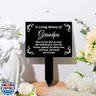 Roowest Memorial Stakes Cemetery Grave Decorations Acrylic Grave Plaque Stake Markers Sympathy Garden Stake Waterproof for Gift Cemetery Outdoors Yard(Grandpa)