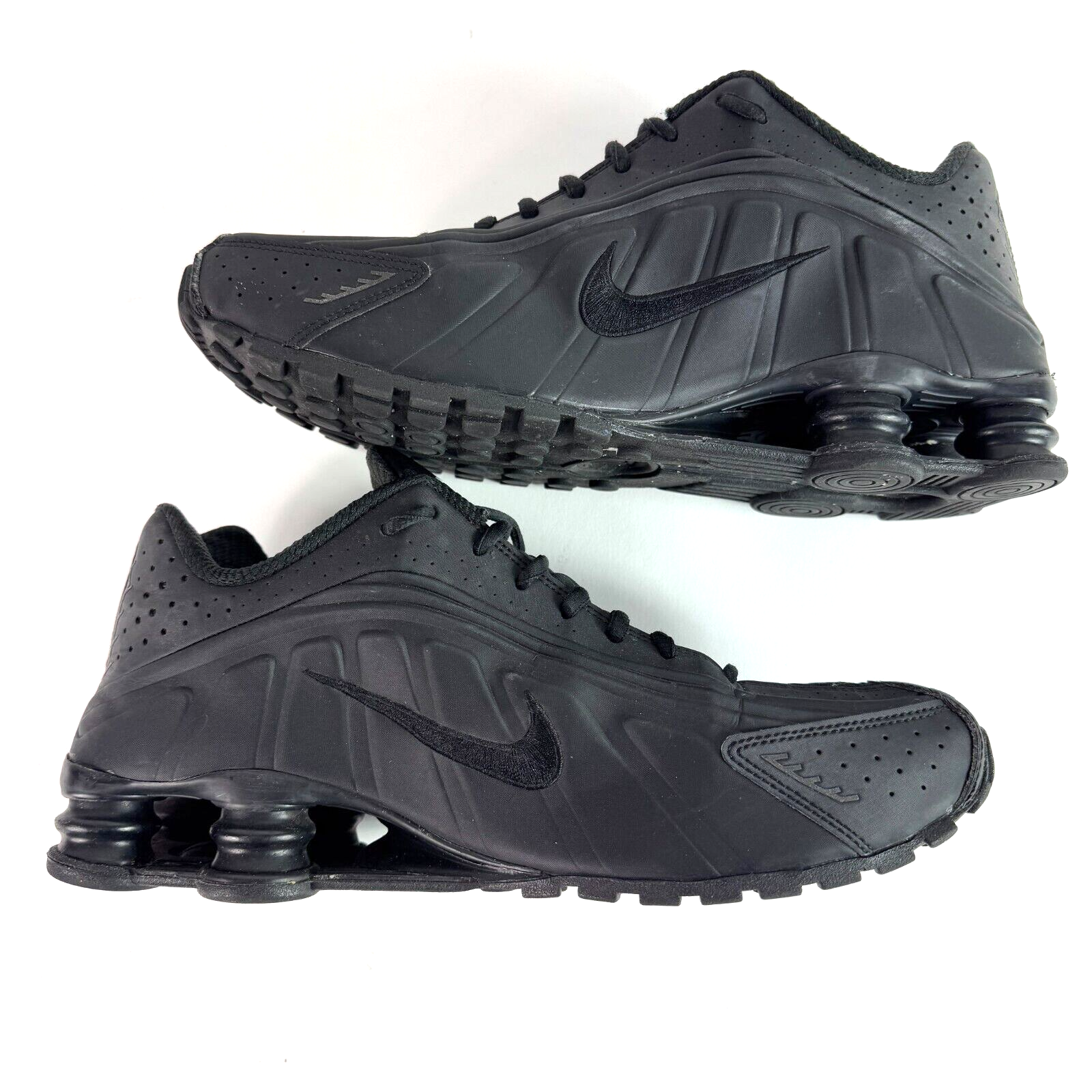 Nike Shox R4 Mens Sneakers Running Shoes Triple Black 104265