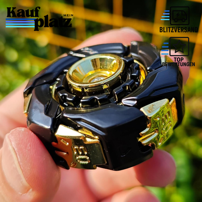 Fidget Spielzeug Kreisel EDC Stress Relief Magnetisch Metall Schwarz-Gold