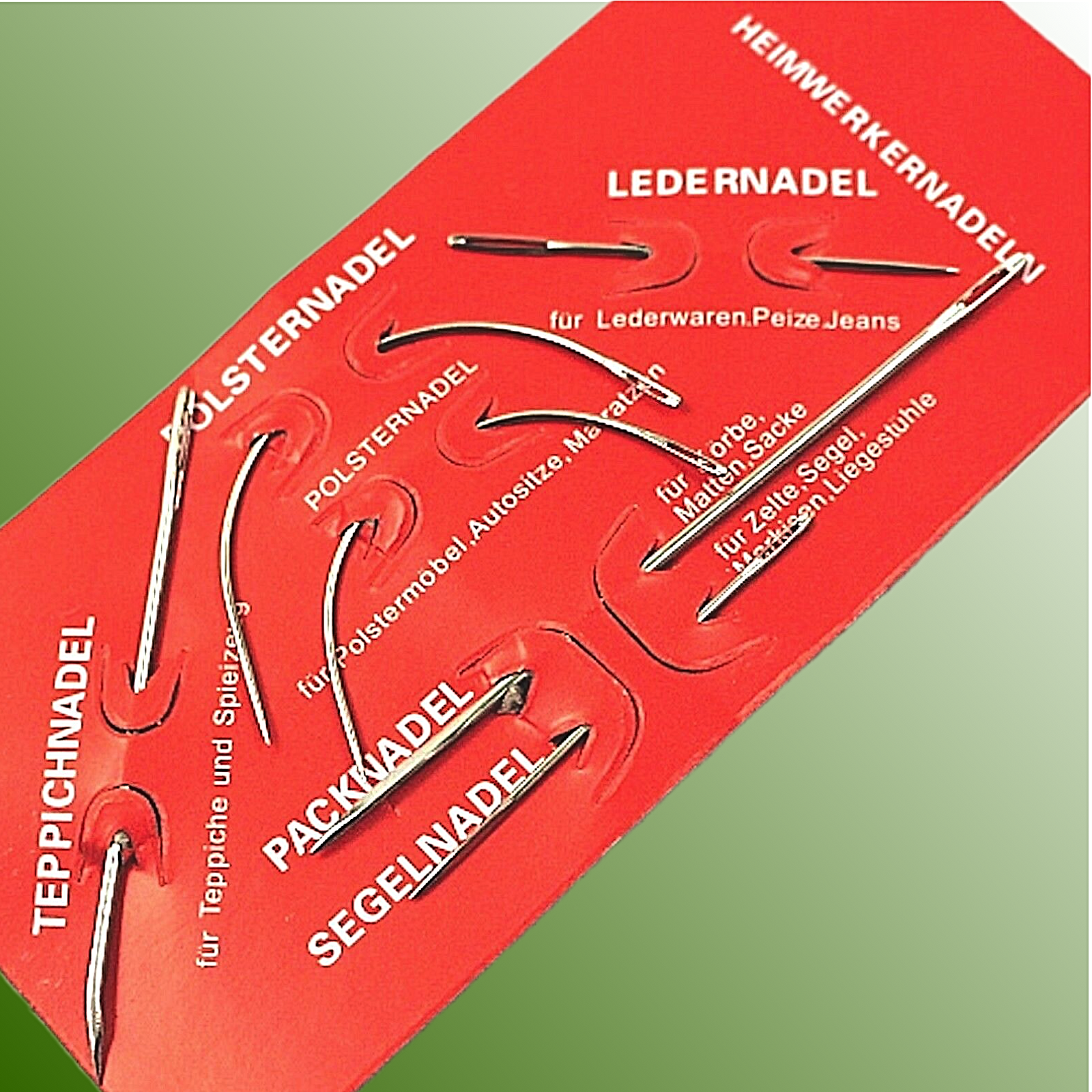 1 od. 2 x Nähnadeln-Set Teppichnadel Ledernadel Nähnadeln gebogen Polsternadel 