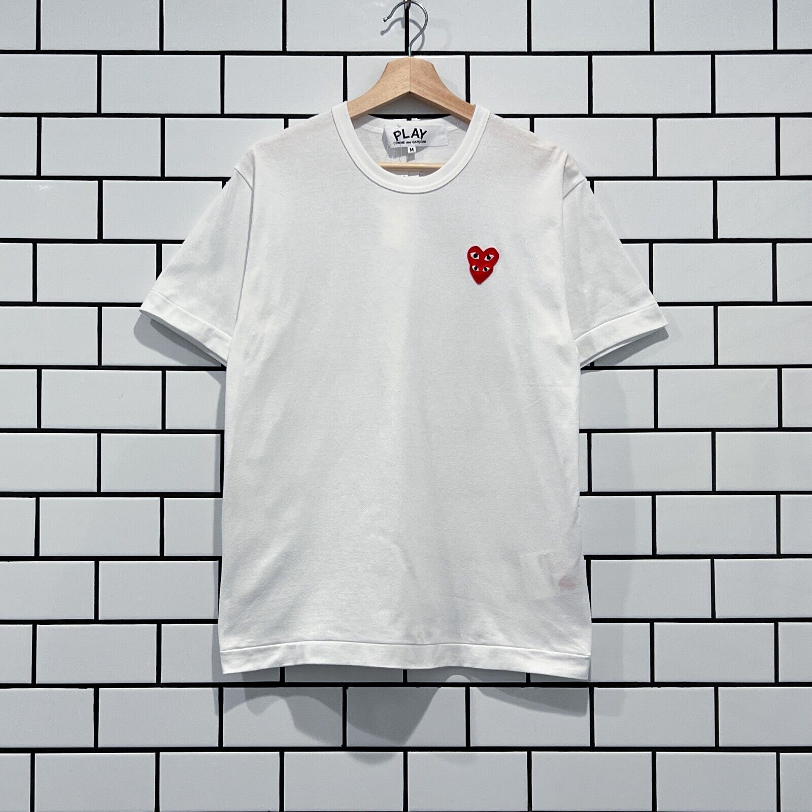 COMME DES GARCONS CDG PLAY DOUBLE EYES TEE WHITE AZ-T288-051 COMME DES GARCONS CDG PLAY DOUBLE EYES TEE WHITE AZ-T288-051