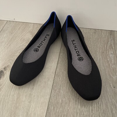 Rothy's The Square Black Ballet Flats Comfort Travel Shoes~Women s US W7 NWOB