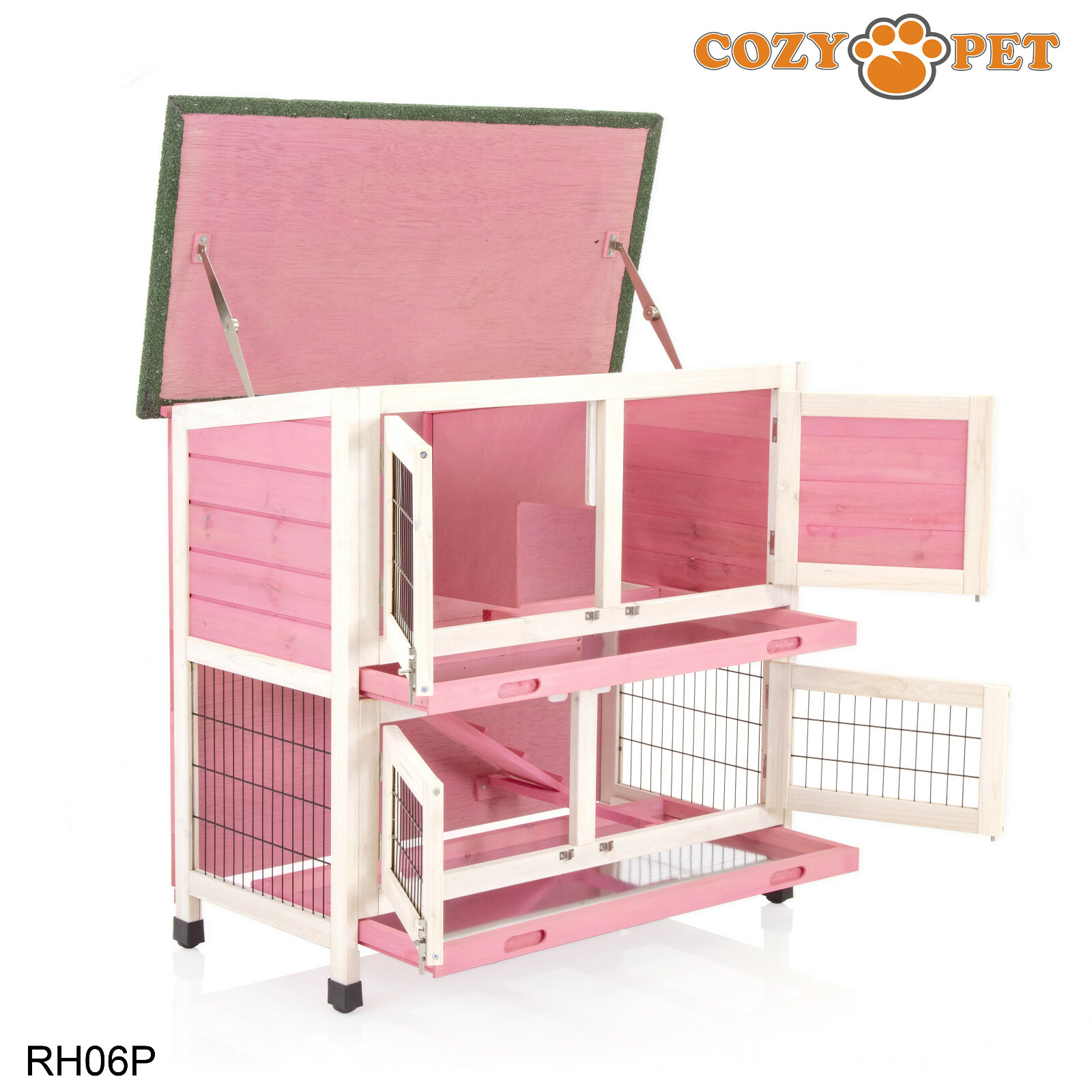 Rabbit Hutch 3ft by Cozy Pet Pink Guinea Pig Hutches Run Rabbit Ferret