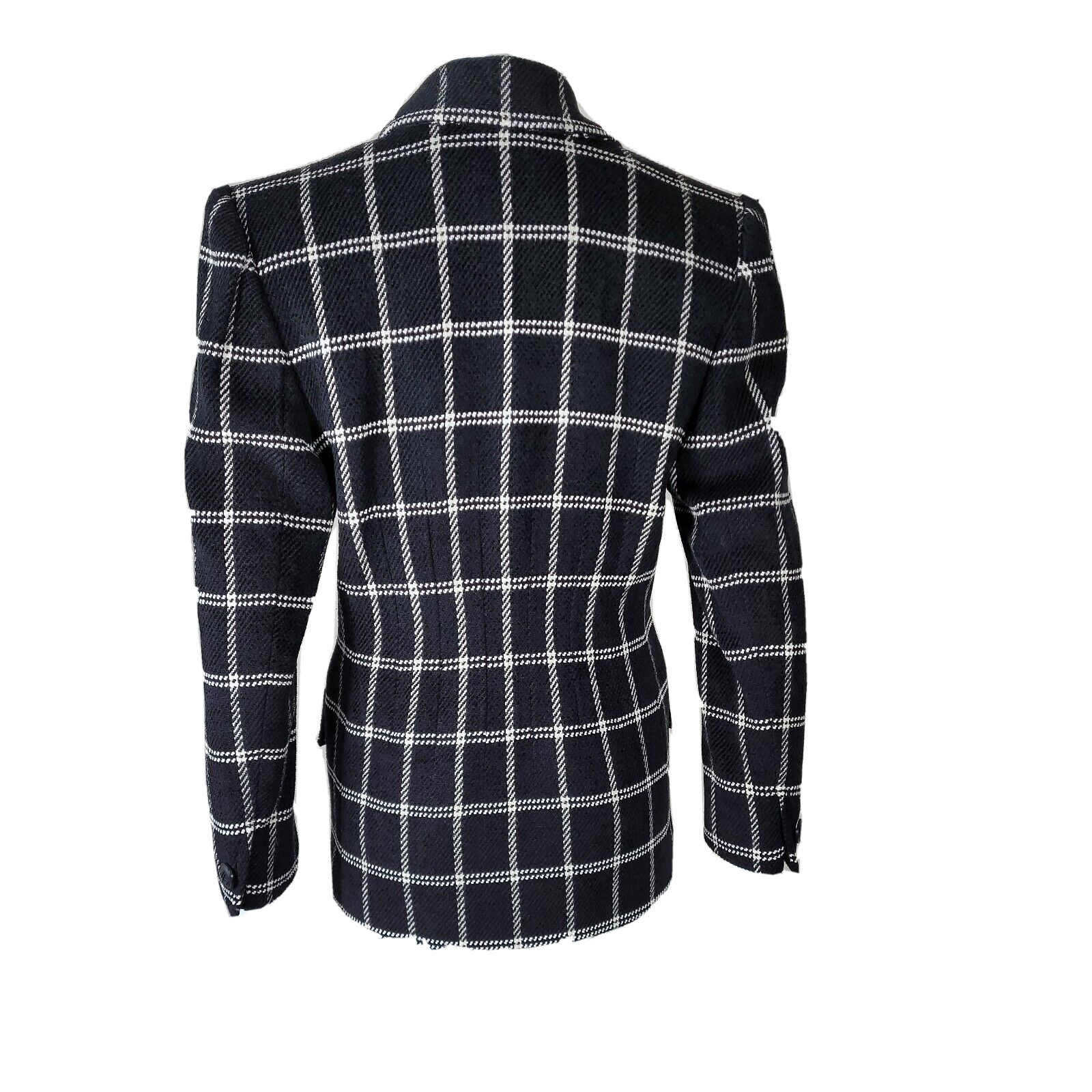Jean Louis Scherrer Boutique Window Pane Black White Blazer Jacket Sz 40 / US 10