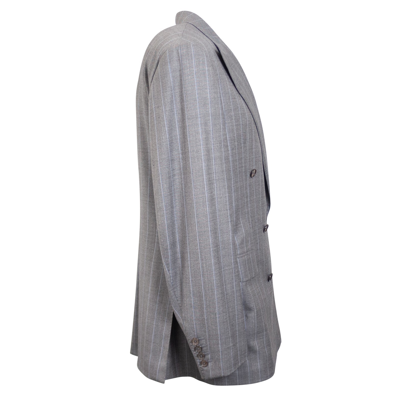 Pre-owned Caruso Light Grey Wool Double Breasted Blazer Size 50 $1395 In Gray