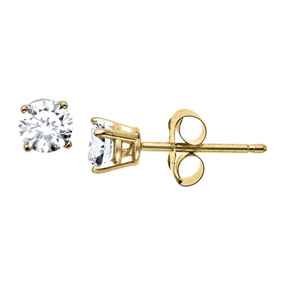 Finecraft 3/8 cttw Diamond Stud Earrings in 10K Yellow Gold