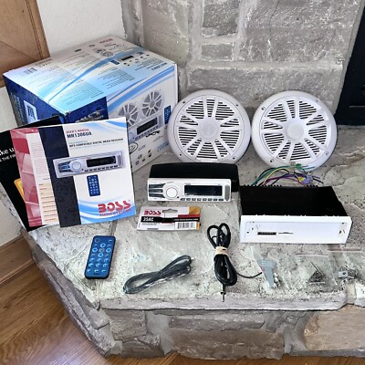 New Boss Audio Marine MOV1306W.6 Digital Stereo Receiver System + 6.5  Speakers