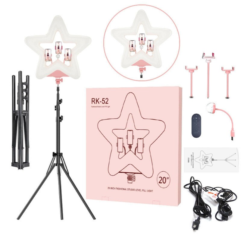 Ring Light Start Shape Selfie Tiktok Recording Video tripod stand