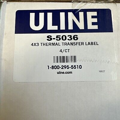 ULINE High Quality Thermal Transfer Labels  1800 Labels/Roll  4''x3'' White ULINE