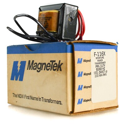 MAGNETEK F-116X Miniature Power Transformer PRI: 117V 50/60hz Sec: 24vct 200 MA