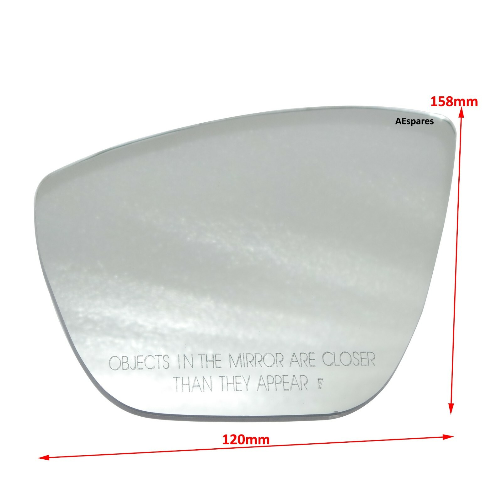 LH & RH Orvm Convex Wing Door Glass Mirror +Base Plate Fits Ford Figo Aspire  