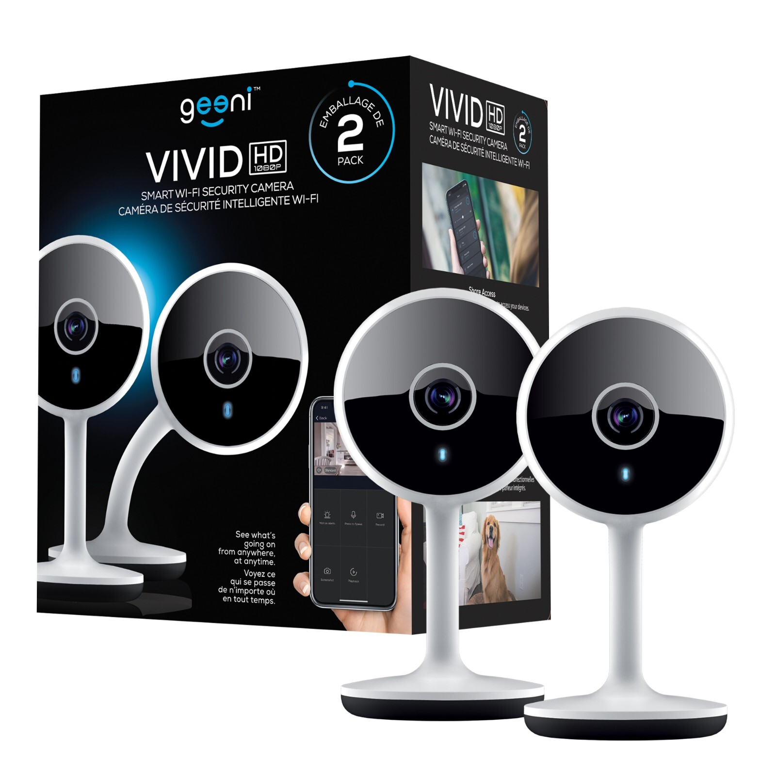 【新品】geeni SMART WIFI CAMERA (2個セット) Geeni Look - 1080p Indoor Camera (2-Pack) – Geeni Smarthome