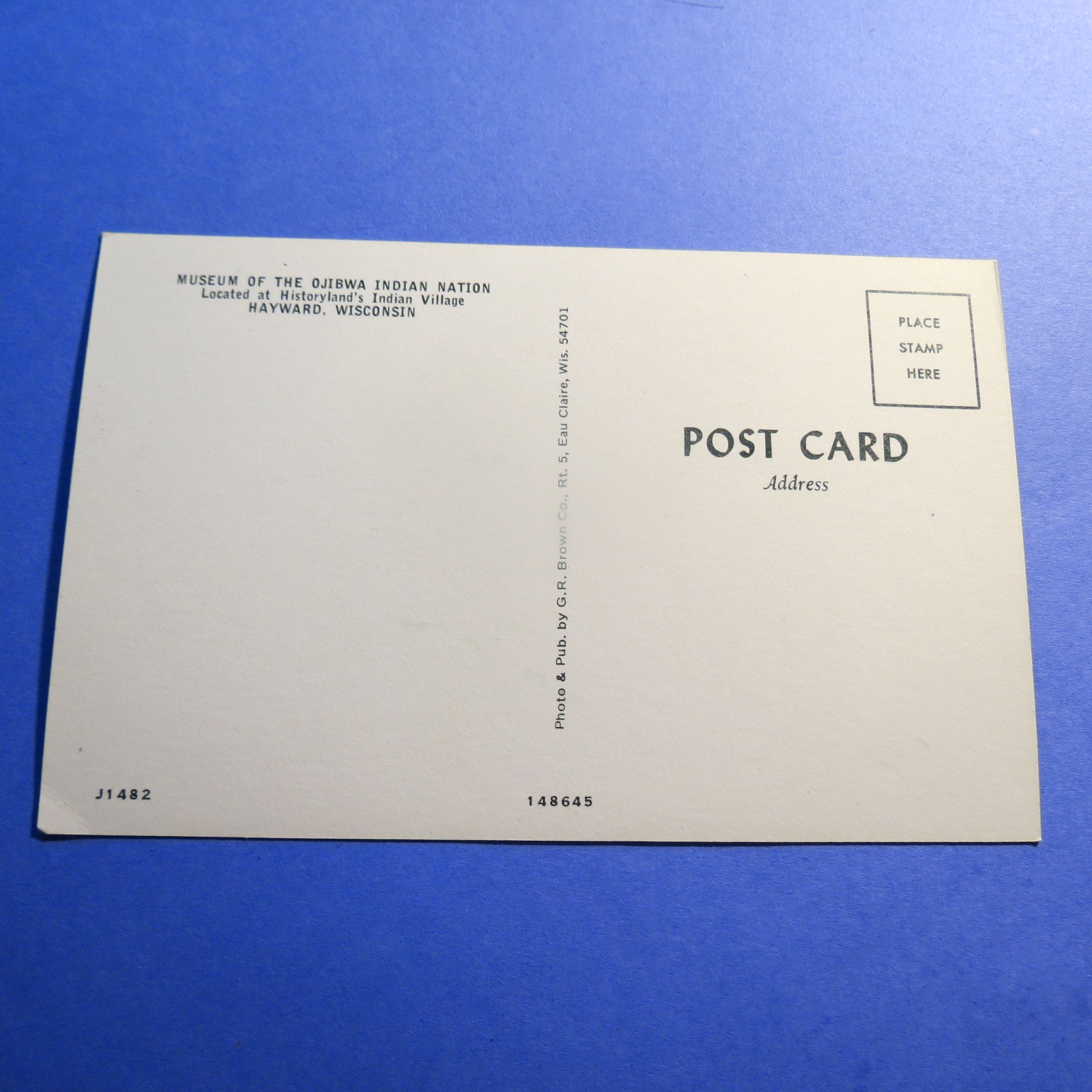 Hayward WI Ojibwa Indian Nation Museum Vintage Old  Postcard PC3496