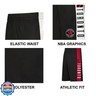 Ultra Game NBA Official Men’s Super Soft Active Workout Basketball Training Shorts - Unisex, Dallas Mavericks, Black, Small