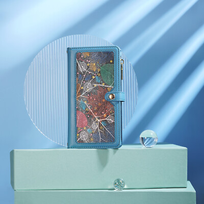 Case Women/Men Zipper Luxury Leather Pattern Stand Wallet Magnetic Phone Cover