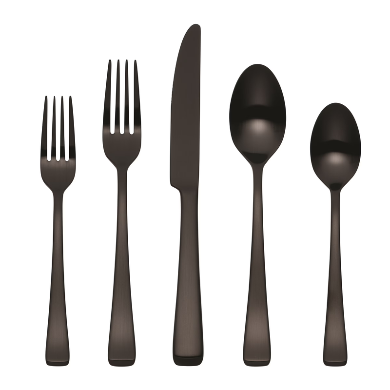 Harding 20-Piece Black Satin Stainless Steel Flatware Set (Service for 4