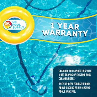 8 Piece Swimming Pool Vacuum Cleaner Hose Set, Blue & Gray 40" Flexible Sections