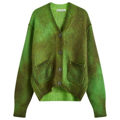 ACNE STUDIOS Women s KNIT Bright Green Cardigan Size M New