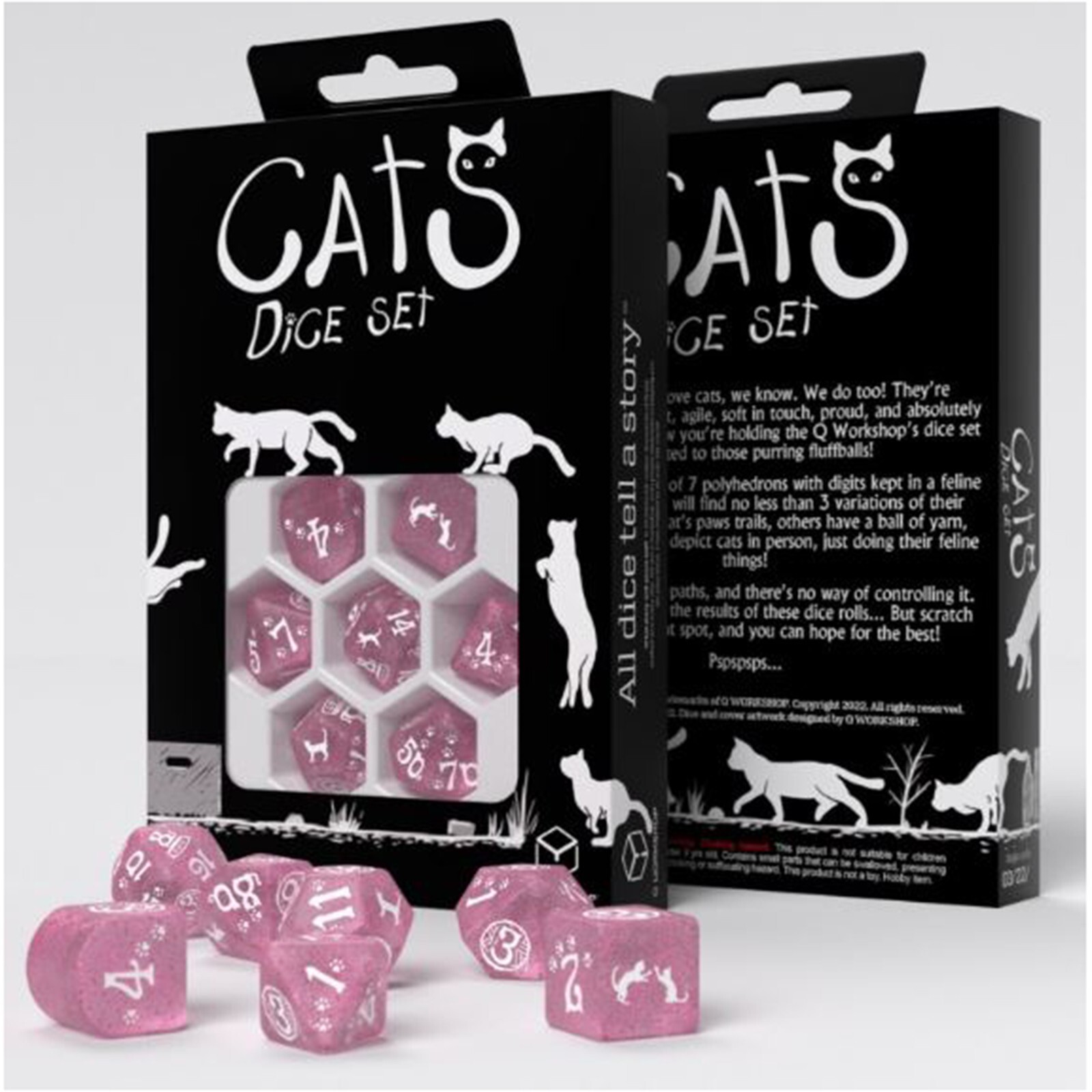 Набор кубиков Q-Workshop Cats Daisy Pink And White из 7 частей, НОВЫЙ